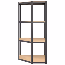 ) vidaXL Storage Shelf Garage Organiser Holder Rack Steel and Engineered Wood - Anthracite, 75 x 75 x 160 cm (L x W x H - Additional view 4