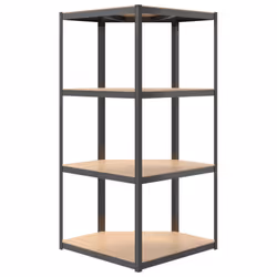 ) vidaXL Storage Shelf Garage Organiser Holder Rack Steel and Engineered Wood - Anthracite, 75 x 75 x 160 cm (L x W x H - Additional view 5