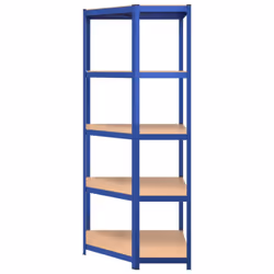 ) vidaXL Storage Shelf Garage Organiser Holder Rack Steel and Engineered Wood - Blue, 75 x 75 x 180 cm (L x W x H - Additional view 4