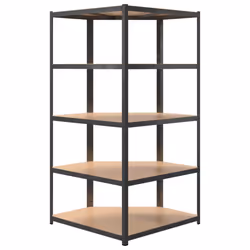 ) vidaXL Storage Shelf Garage Organiser Holder Rack Steel and Engineered Wood - Grey, 90 x 90 x 180 cm (L x W x H - Additional view 5