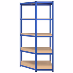 ) vidaXL Storage Shelf Garage Organiser Holder Rack Steel and Engineered Wood - Blue, 90 x 90 x 200 cm (L x W x H - Additional view 4