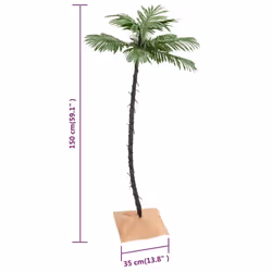 vidaXL LED Palm Tree Warm White Artificial Outdoor Plant Decor Multi Sizes - 88