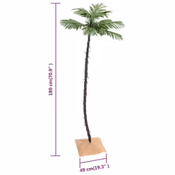 vidaXL LED Palm Tree Warm White Artificial Outdoor Plant Decor Multi Sizes - 96 - Additional view 3