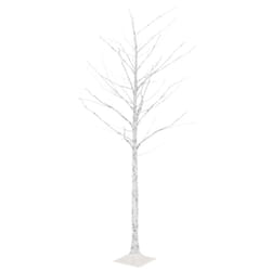 vidaXL LED White Birch Tree Warm White 128 LEDs 220 cm Christmas Tree Light
