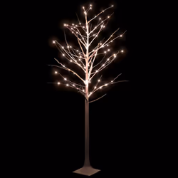 vidaXL LED White Birch Tree Warm White 128 LEDs 220 cm Christmas Tree Light