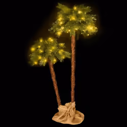 vidaXL Christmas Tree with LEDs Palm Tree Christmas Decoration Artificial Tree - 90 cm + 150 cm