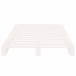 vidaXL Solid Wood Pine Bed Frame Wooden Bed Base Bedstead Mattress Foundation - white, 90 x 200 cm - Additional view 4