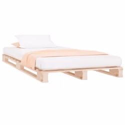 vidaXL Solid Wood Pine Bed Frame Wooden Bed Base Bedstead Mattress Foundation - natural, 100 x 200 cm - Additional view 2