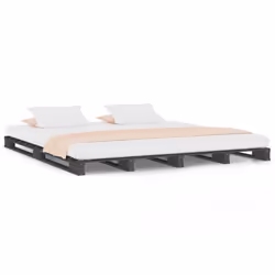 vidaXL Solid Wood Pine Bed Frame Grey 120x200 cm Wooden Bed Base Bedstead - Additional view 5