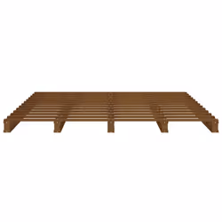 vidaXL Solid Wood Pine Bed Frame Honey Brown 120x200 cm Wooden Platform Bed - Additional view 3