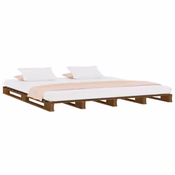 vidaXL Solid Wood Pine Bed Frame Honey Brown 120x200 cm Wooden Platform Bed - Additional view 7