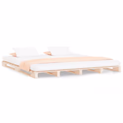 vidaXL Solid Wood Pine Bed Frame Wooden Bed Base Bedstead Mattress Foundation - 120 x 190 cm