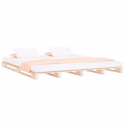 vidaXL Solid Wood Pine Bed Frame Wooden Bed Base Bedstead Mattress Foundation - 140 x 190 cm