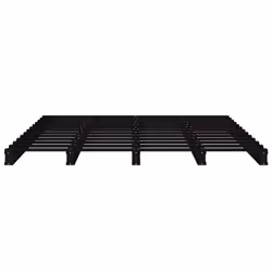 vidaXL Solid Wood Pine Bed Frame Black 140x190 cm Wooden Bed Base Bedstead