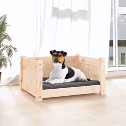 vidaXL Solid Pine Wood Dog Bed 55.5x45.5x28 cm Wooden Pet Sofa Puppy Dog Couch - Additional view 2