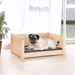 vidaXL Solid Pine Wood Dog Bed 65.5x50.5x28 cm Wooden Pet Sofa Puppy Dog Couch