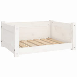 vidaXL Solid Pine Wood Dog Bed White 65.5x50.5x28 cm Wooden Pet Sofa Dog Couch