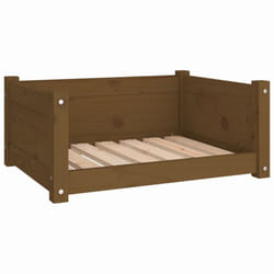 vidaXL Solid Pine Wood Dog Bed Honey Brown 65.5x50.5x28 cm Pet Sofa Dog Couch