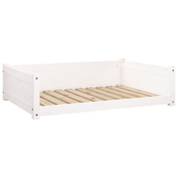 vidaXL Solid Pine Wood Dog Bed White 95.5x65.5x28 cm Wooden Pet Sofa Dog Couch
