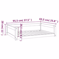 vidaXL Solid Pine Wood Dog Bed White 95.5x65.5x28 cm Wooden Pet Sofa Dog Couch