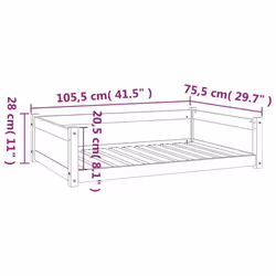 vidaXL Solid Pine Wood Dog Bed White 105.5x75.5x28 cm Pet Sofa Puppy Dog Couch - Additional view 3