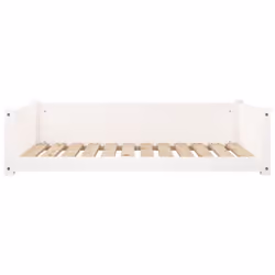 vidaXL Solid Pine Wood Dog Bed White 105.5x75.5x28 cm Pet Sofa Puppy Dog Couch - Additional view 4