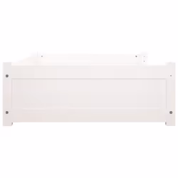 vidaXL Solid Pine Wood Dog Bed White 105.5x75.5x28 cm Pet Sofa Puppy Dog Couch - Additional view 5