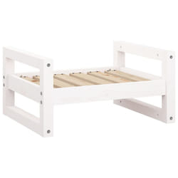 vidaXL Solid Pine Wood Dog Bed White 55.5x45.5x28 cm Wooden Pet Sofa Dog Couch