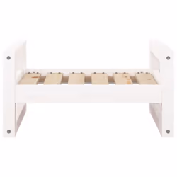 vidaXL Solid Pine Wood Dog Bed White 55.5x45.5x28 cm Wooden Pet Sofa Dog Couch - Additional view 4
