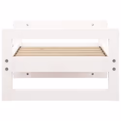 vidaXL Solid Pine Wood Dog Bed White 55.5x45.5x28 cm Wooden Pet Sofa Dog Couch - Additional view 5