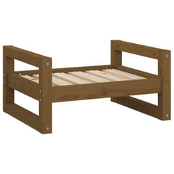 vidaXL Solid Pine Wood Dog Bed Honey Brown 55.5x45.5x28 cm Pet Sofa Dog Couch