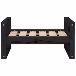 vidaXL Solid Pine Wood Dog Bed Black 55.5x45.5x28 cm Wooden Pet Sofa Dog Couch - Additional view 4