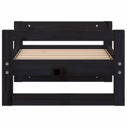 vidaXL Solid Pine Wood Dog Bed Black 55.5x45.5x28 cm Wooden Pet Sofa Dog Couch - Additional view 5