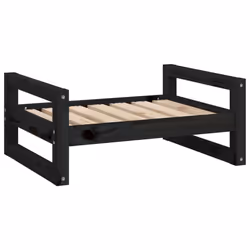 vidaXL Solid Pine Wood Dog Bed Wooden Pet Sofa Dog Couch Multi Colours/Sizes - Black