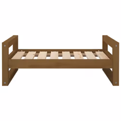 vidaXL Solid Pine Wood Dog Bed Honey Brown 75.5x55.5x28 cm Pet Sofa Dog Couch