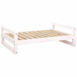 vidaXL Solid Pine Wood Dog Bed White 95.5x65.5x28 cm Wooden Pet Sofa Dog Couch