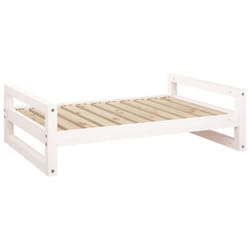 vidaXL Solid Pine Wood Dog Bed White 95.5x65.5x28 cm Wooden Pet Sofa Dog Couch