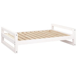 vidaXL Solid Pine Wood Dog Bed White 105.5x75.5x28 cm Pet Sofa Puppy Dog Couch