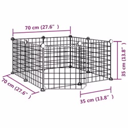 vidaXL 8-Panel Pet Cage with Door Black 35x35 cm Steel Rabbit Hutch Pet Cage - Additional view 3