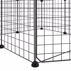 vidaXL 8-Panel Pet Cage with Door Black 35x35 cm Steel Rabbit Hutch Pet Cage - Additional view 5