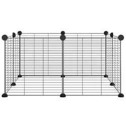 vidaXL 8-Panel Pet Cage Black 35x35 cm Steel Rabbit Hutch Small Animal Cage