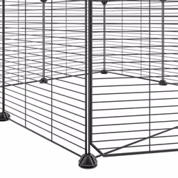 vidaXL 8-Panel Pet Cage with Door Black 35x35 cm Steel Rabbit Hutch Pet Cage - Additional view 5