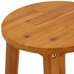 vidaXL Solid Wood Acacia Garden Bar Set Bistro Table Multi Models 3/5 Piece - Bar stools with round seat, 2 piece - Additional view 10