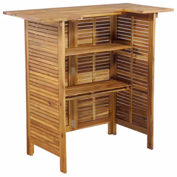 vidaXL Solid Wood Acacia Garden Bar Set Bistro Table Multi Models 3/5 Piece - Bar stools with round seat, 2 piece - Additional view 4