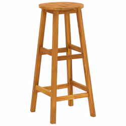 vidaXL Solid Wood Acacia Garden Bar Set Bistro Table Multi Models 3/5 Piece - Bar stools with round seat, 4 piece - Additional view 8