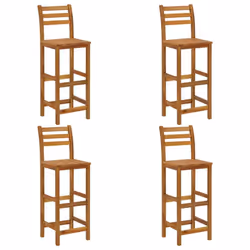 vidaXL Solid Wood Acacia Garden Bar Set Table Bar Stool Multi Models 3/5 Piece - 5/bar chairs with backrest - Additional view 6