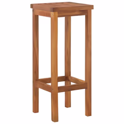 vidaXL Solid Wood Acacia Garden Bar Set Table Bar Stool Multi Models 3/5 Piece - 5/bar stools with square seat - Additional view 3