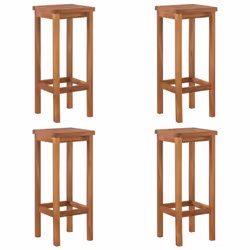 vidaXL Solid Wood Acacia Garden Bar Set Table Bar Stool Multi Models 3/5 Piece - 5/bar stools with square seat - Additional view 7
