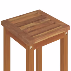 vidaXL Solid Wood Acacia Garden Bar Set Table Bar Stool Multi Models 3/5 Piece - 5/bar stools with square seat - Additional view 8