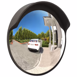 vidaXL Convex Traffic Mirror PC Plastic Road Safety Black/Orange Multi Sizes - 45 cm - Additional view 2